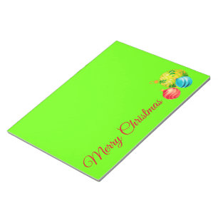 Merry Christmas and Baubles Notepad