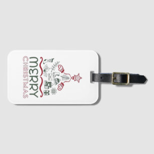 Merry Christmas and Christmas tree Classic Luggage Tag