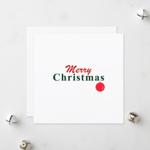 Merry Christmas and Hanging Ornament Christmas  Holiday Card