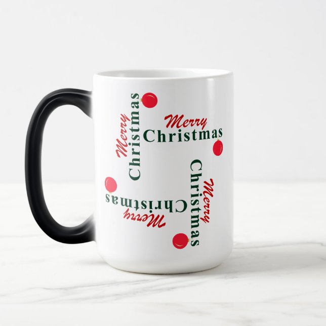 Merry Christmas and Hanging Ornament Magic Mug (Left)