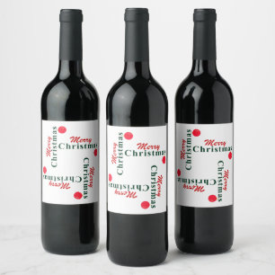 Merry Christmas and Hanging Ornament Wine Label