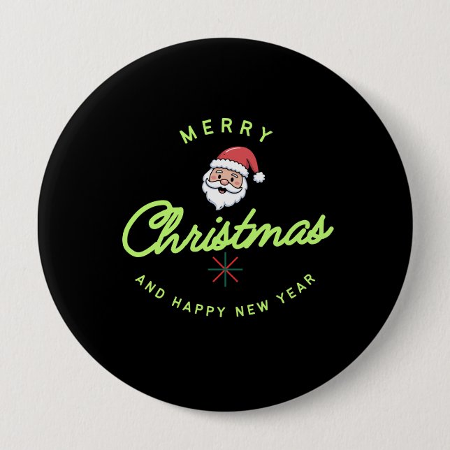 Merry Christmas and Happy New Year 10 Cm Round Badge (Front)