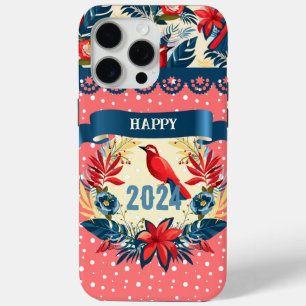 Merry Christmas and Happy New Year! 2024 Red Bird iPhone 15 Pro Max Case