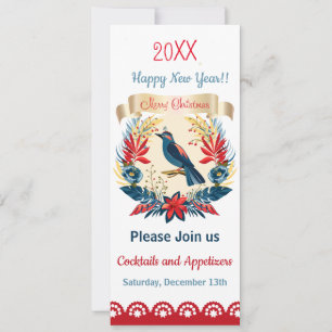 Merry Christmas and Happy New Year! 2025 Blue Bird Invitation