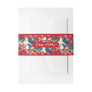 Merry Christmas and Happy New Year! 2027 Blue Bird Invitation Belly Band