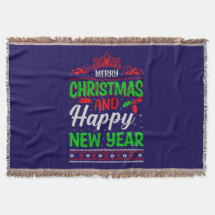 Merry Christmas And Happy New Year-61064 Throw Blanket