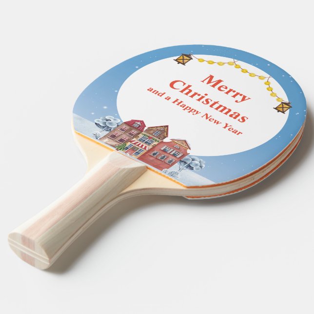 Merry Christmas and Happy New Year Best  Ping Pong Paddle (Front Angle)