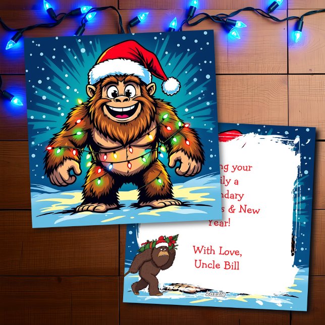 Merry Christmas and Happy New Year Bigfoot Holiday Card (Creator Uploaded)