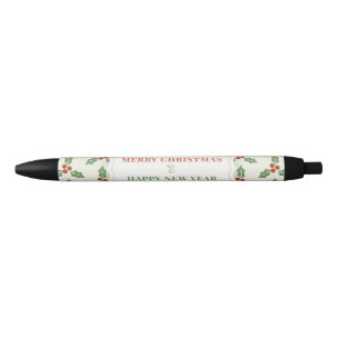 Merry Christmas and Happy New Year Black Ink Pen