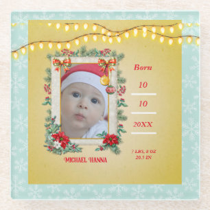 Merry Christmas and Happy New Year By Love Glass Coaster