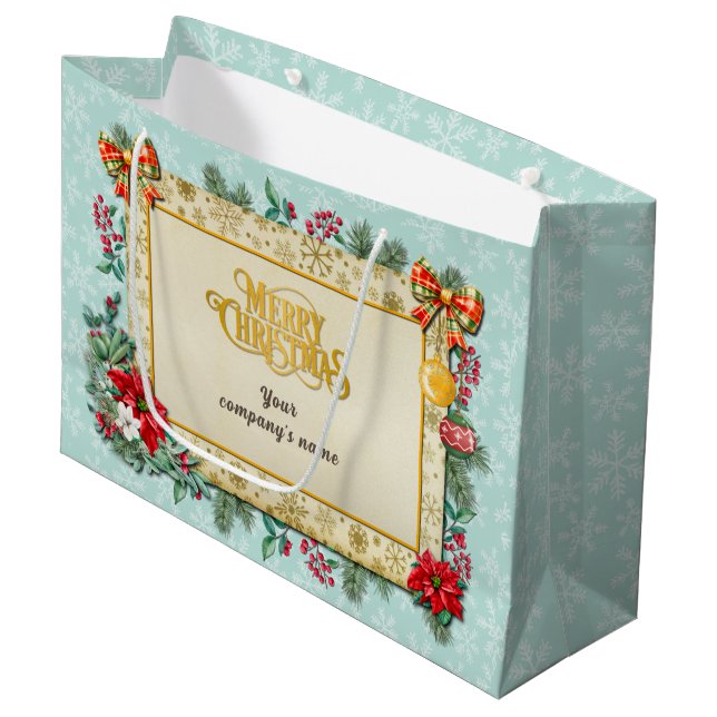 Merry Christmas and Happy New Year By Love Large Gift Bag (Front Angled)