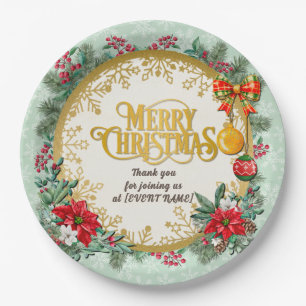 Merry Christmas and Happy New Year By Love Paper Plate