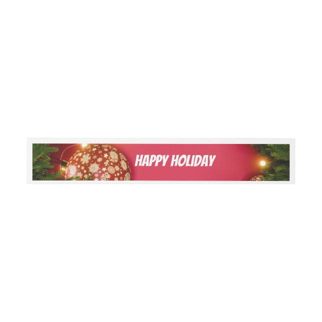 Merry Christmas and Happy New Year! Card Invitation Belly Band (Flat)