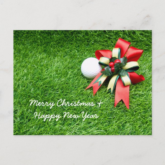 Merry Christmas and Happy New Year Card to golfer (Front)
