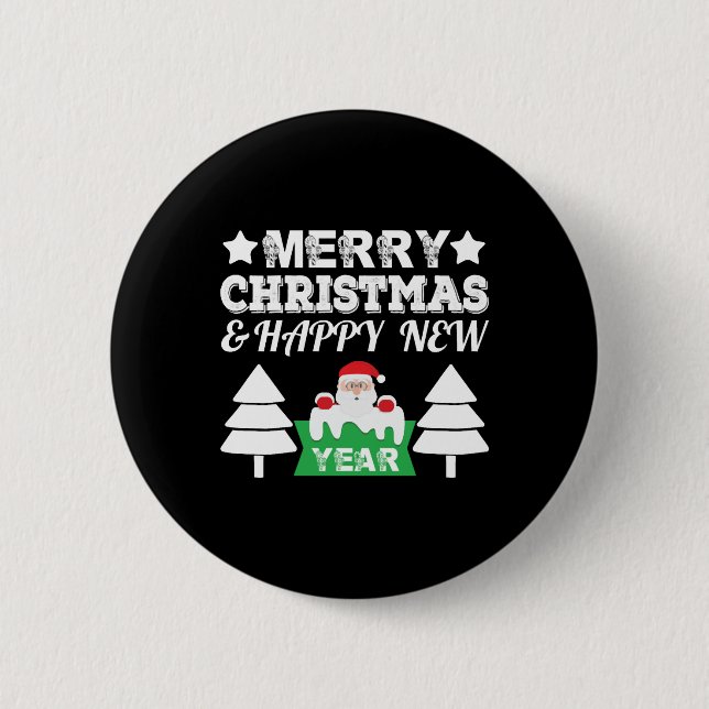 Merry Christmas and Happy New Year Christmas 6 Cm Round Badge (Front)