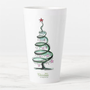 Merry Christmas and Happy New Year Christmas Tree Latte Mug