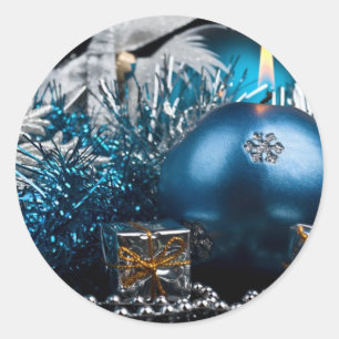 Merry Christmas and Happy New Year Classic Round Sticker