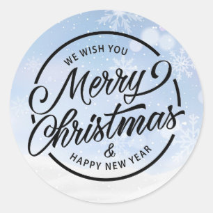 Merry Christmas and Happy New Year Classic Round Sticker