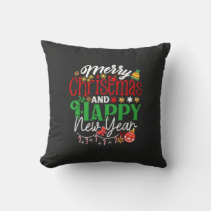Merry Christmas And Happy New Year Cushion