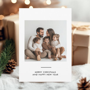 Merry Christmas and Happy New Year Family Photo Invitation