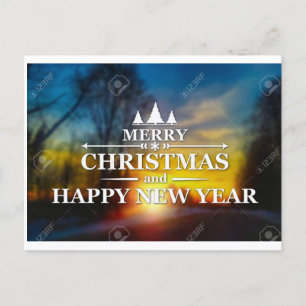 merry christmas and happy new year greeting card