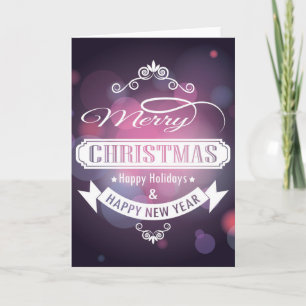 Merry Christmas and Happy New Year Greeting Card