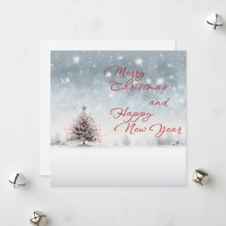 Merry Christmas and Happy New Year greeting card