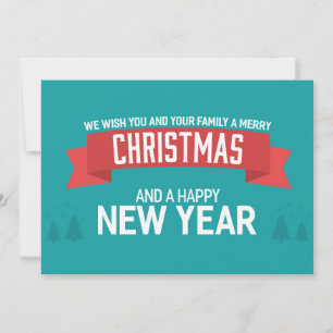 Merry Christmas and Happy New Year Holiday Card