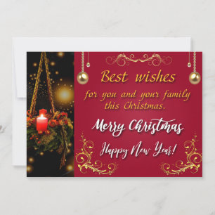 Merry Christmas and Happy New Year Holiday Card