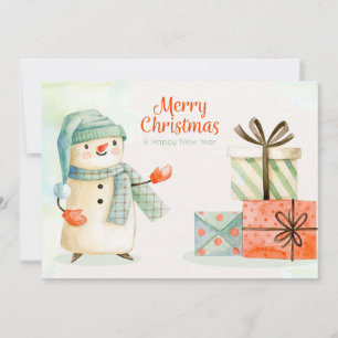 Merry Christmas and Happy New Year Holiday Card