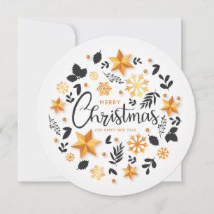 Merry Christmas And Happy New Year Holiday Card