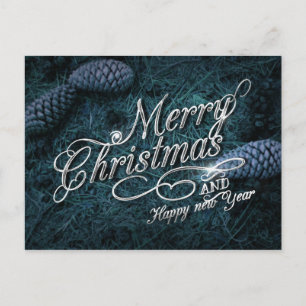 Merry Christmas and Happy New Year Holiday Postcard