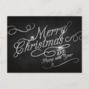 Merry Christmas and Happy New Year Holiday Postcard