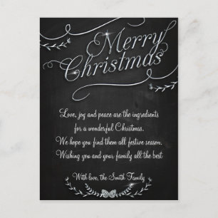 Merry Christmas and Happy New Year Holiday Postcard