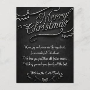 Merry Christmas and Happy New Year Holiday Postcard