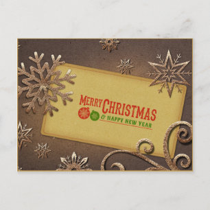 Merry Christmas and Happy New Year! Holiday Postcard