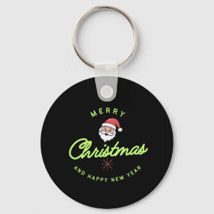 Merry Christmas and Happy New Year Key Ring