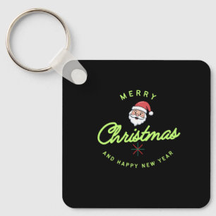 Merry Christmas and Happy New Year Key Ring