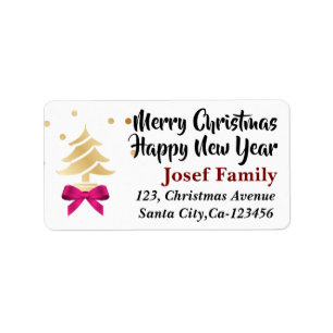 Merry Christmas and Happy New Year Label