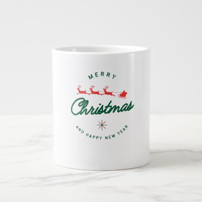 Merry Christmas and happy New Year  Large Coffee Mug (Front)