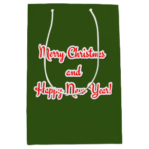 Merry Christmas and Happy New Year Medium Gift Bag