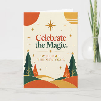 Merry Christmas and Happy New Year Modern Card