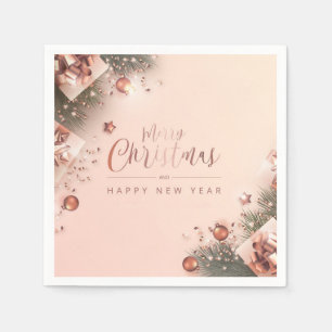 Merry Christmas and Happy New Year Napkin