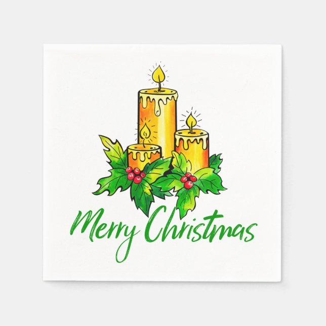 Merry Christmas And Happy New Year  Napkins (Front)