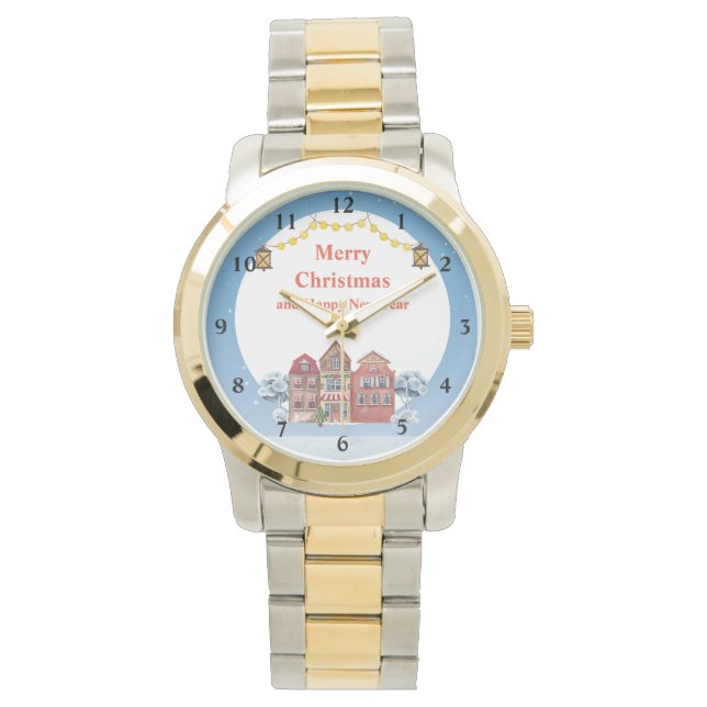 Merry Christmas and Happy New Year Oversized Two Watch (Front)
