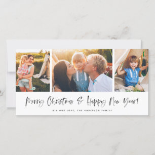 Merry Christmas And Happy New Year Photo Collage Holiday Card