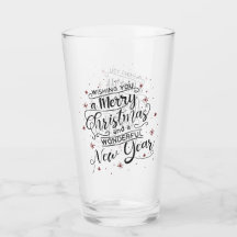 Merry Christmas and Happy New Year Pint Glass