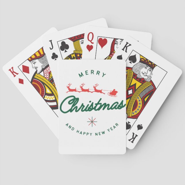 Merry Christmas and happy New Year  Playing Cards (Back)