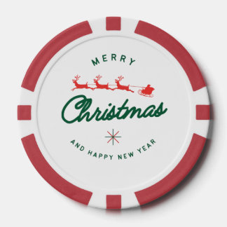 Merry Christmas and happy New Year Poker Chips