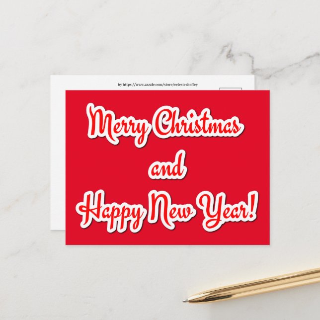 Merry Christmas  and Happy New Year Postcard (Front/Back In Situ)